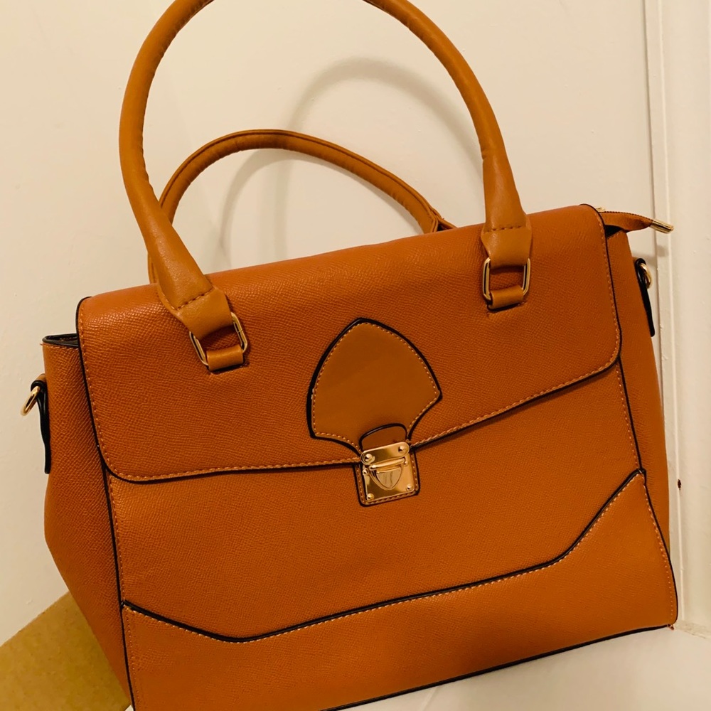 brown satchel
